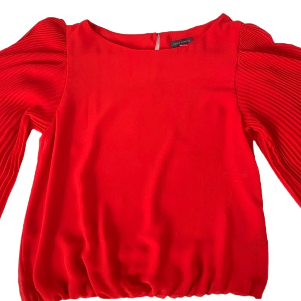 vince camuto long sleeve blouse red
